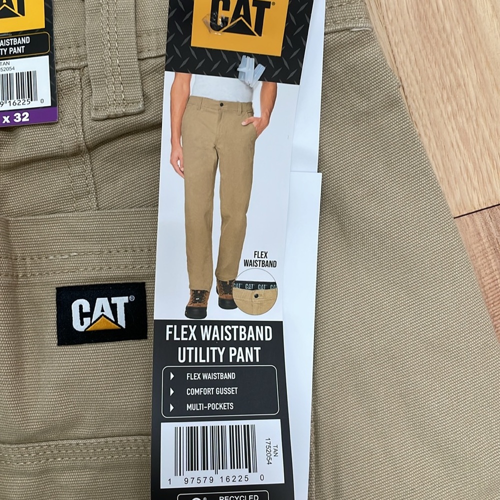 CAT Caterpillar Flex Waistband Men’s Utility Work Pant - Khaki - 40 X 32 NWT